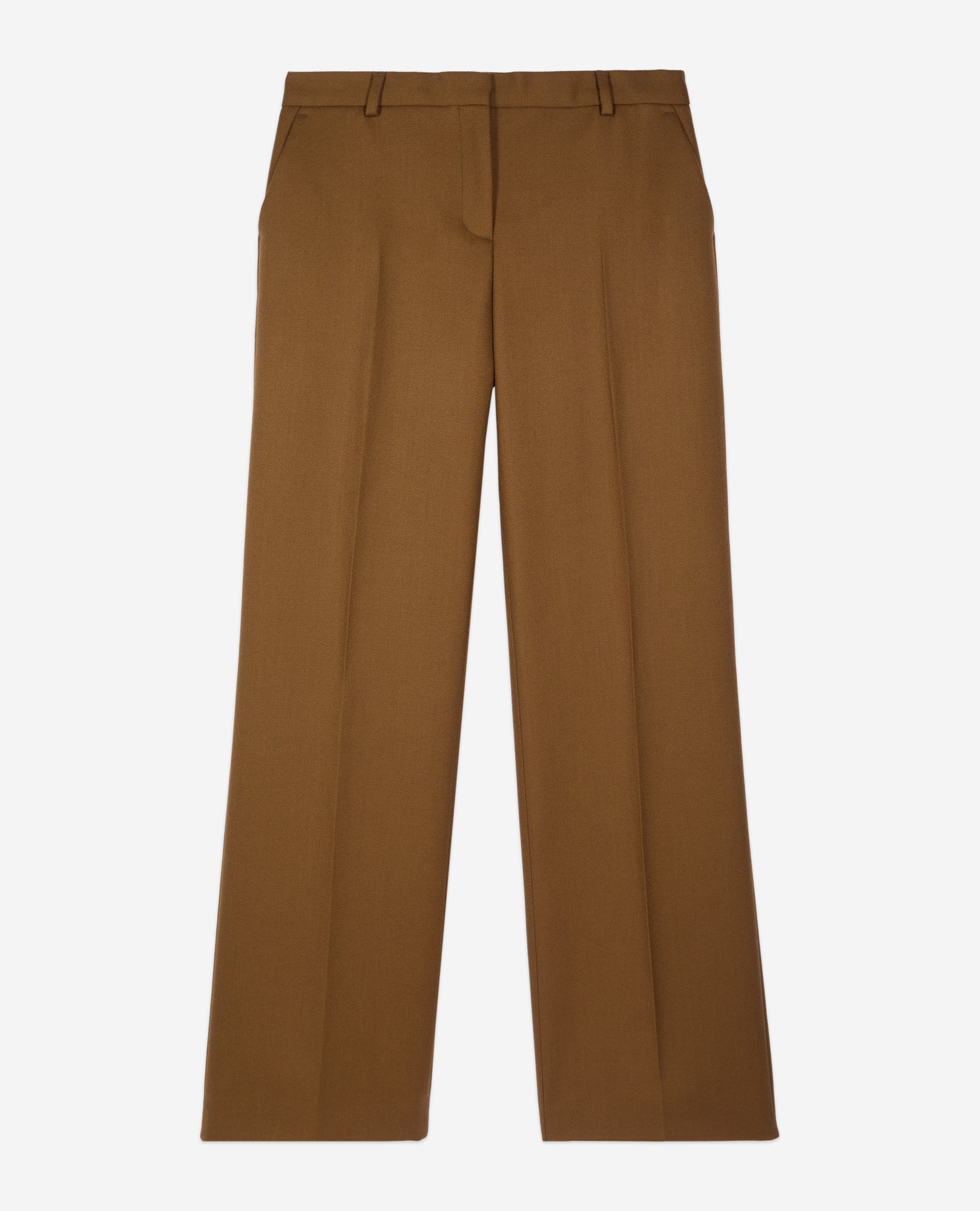 Loose-Fitting Brown Suit Trousers | Women | Khaki