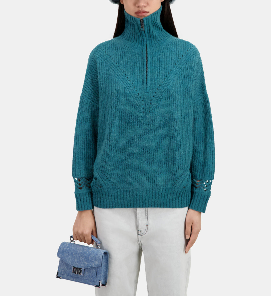 Wool-Blend Sweater | Women | Blue Petrol