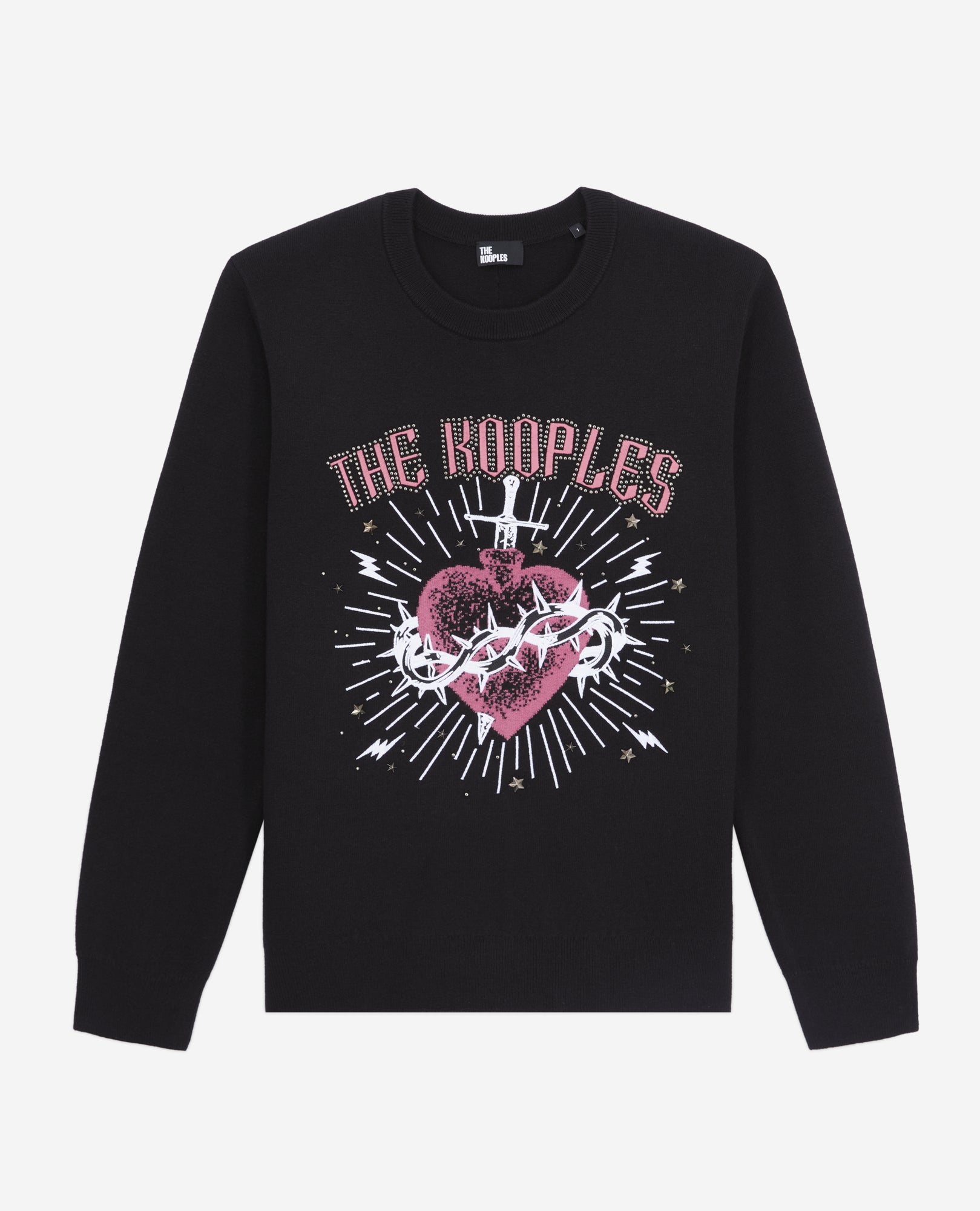 Dagger Through Heart Jumper With Stars | Women | Black x White