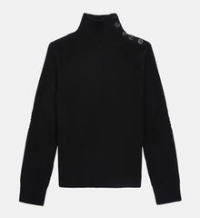 Wool Sweater With Bijou Buttons | Women | Black