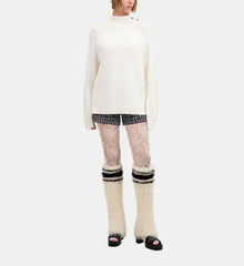 Wool Sweater With Bijou Buttons | Women | Ecru