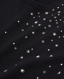 Cashmere Blend Sweater With Stars | Women | Black