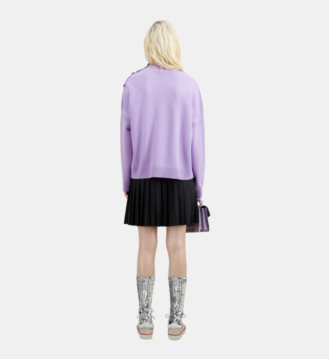 Wool And Cashmere Sweater With Buttons | Women | Light Purple