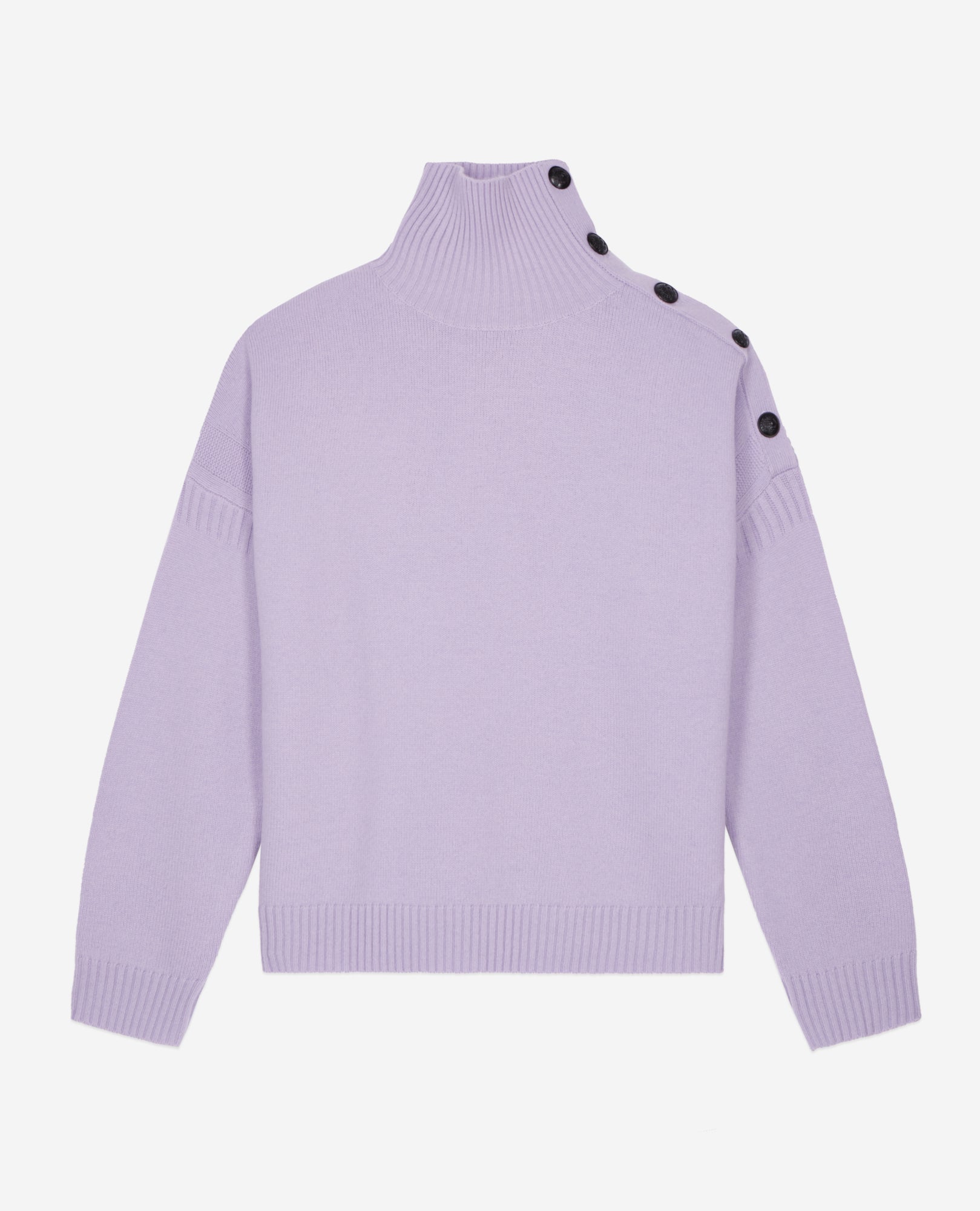 Wool And Cashmere Sweater With Buttons | Women | Light Purple