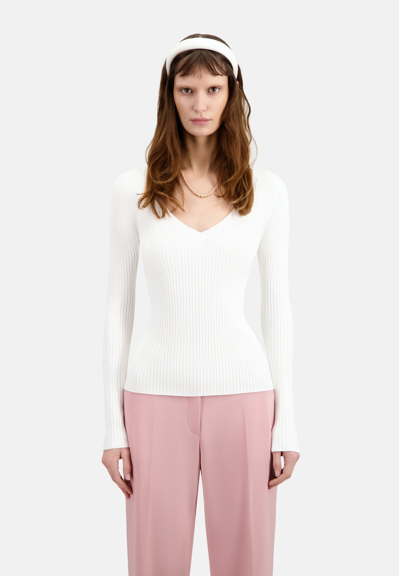 Ribbed Knit Sweater | Women | Ecru