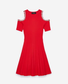 Knit Dress With Jewels | Women | Red