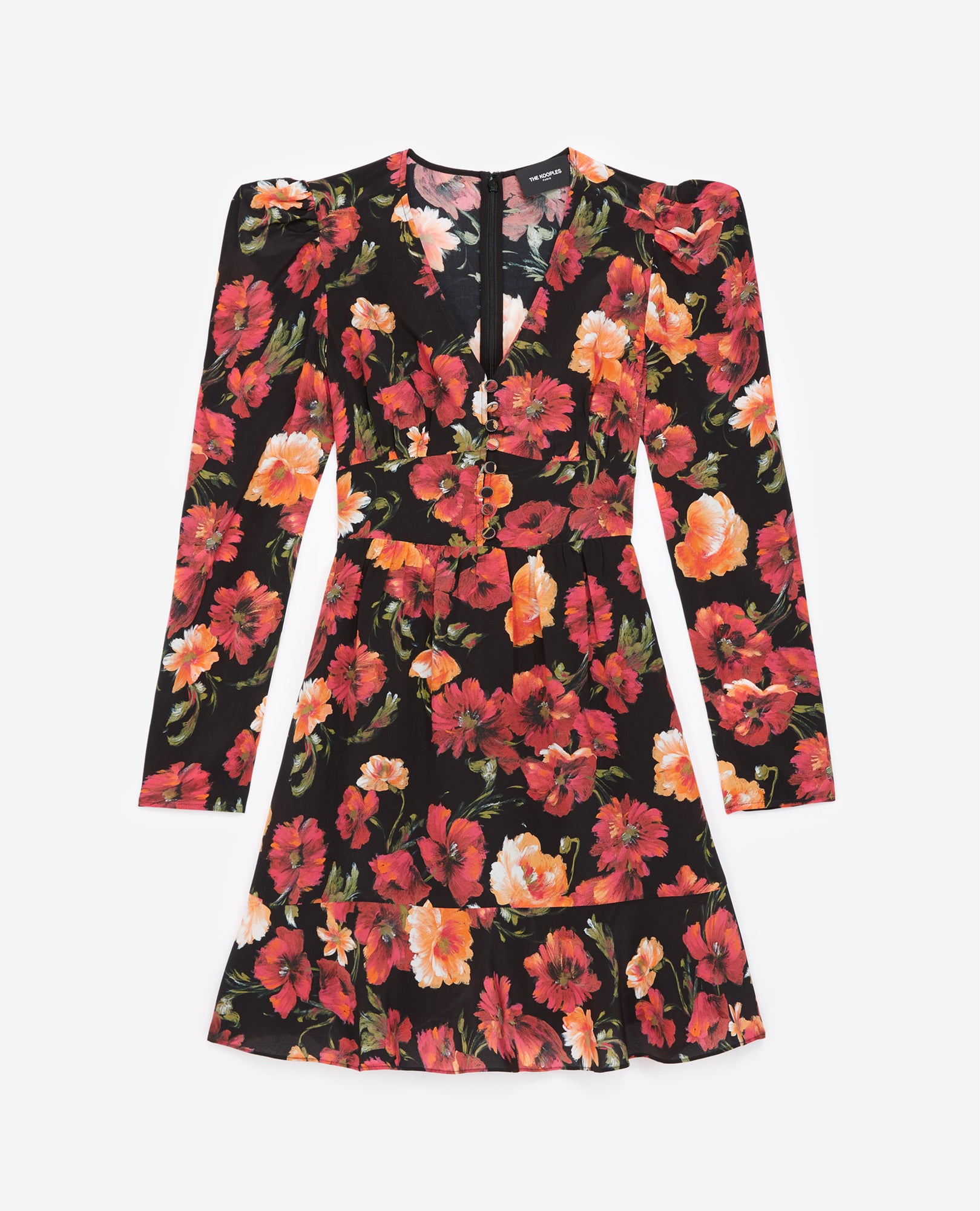 Short Floral Printed Silk Dress | Women | Multicolorlor