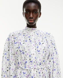 Short Printed Dress With Long Sleeves | Women | Ecru x Lavender