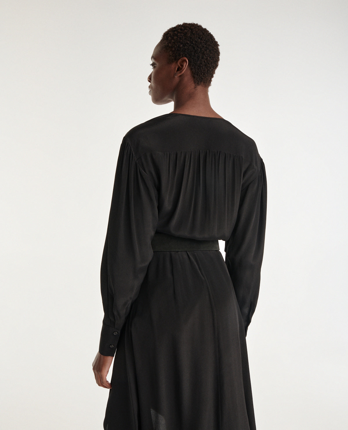 Long Draped Dress | Women | Black