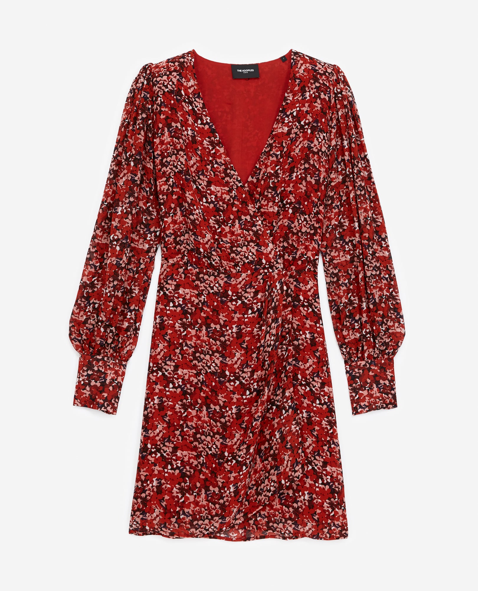 Flowing Dress With Floral Motif | Women | Red