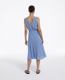 Sleeveless Midi Wrap Dress | Women | Light Blue