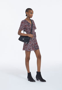 Short Floral Dress | Women | Black x Red