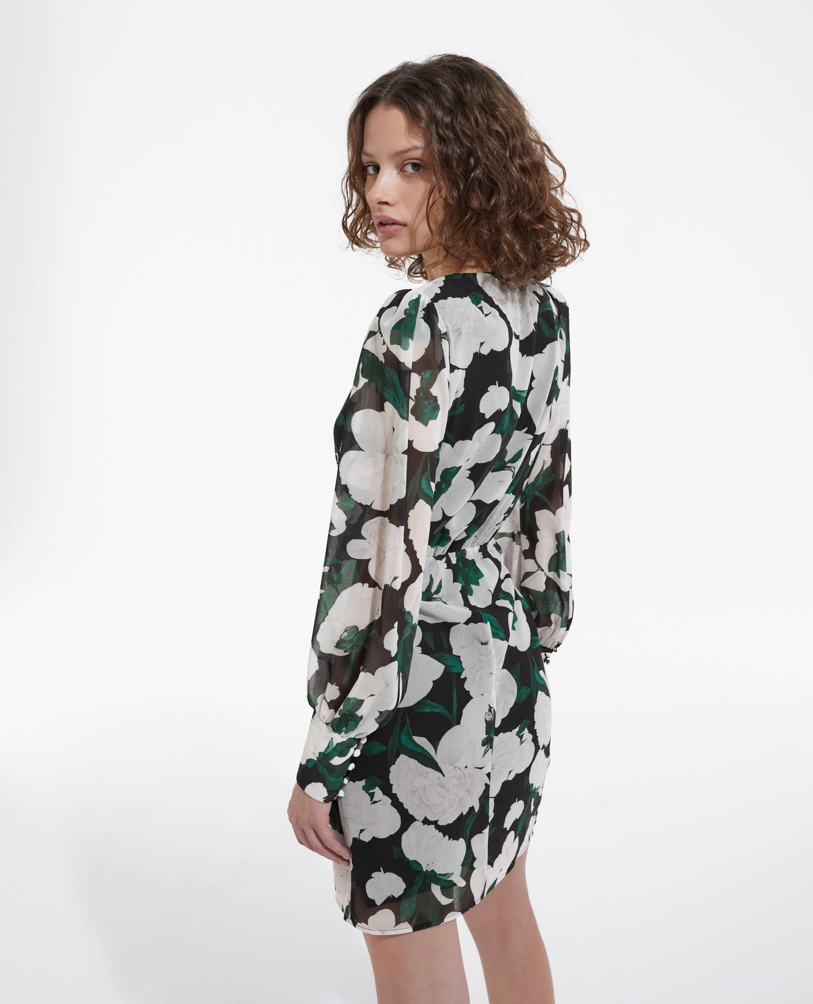 Short Printed Dress | Women | Ecru