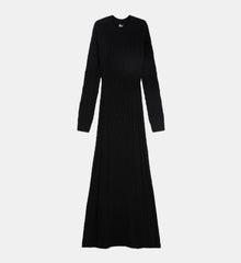 Long Wool Dress | Women | Black