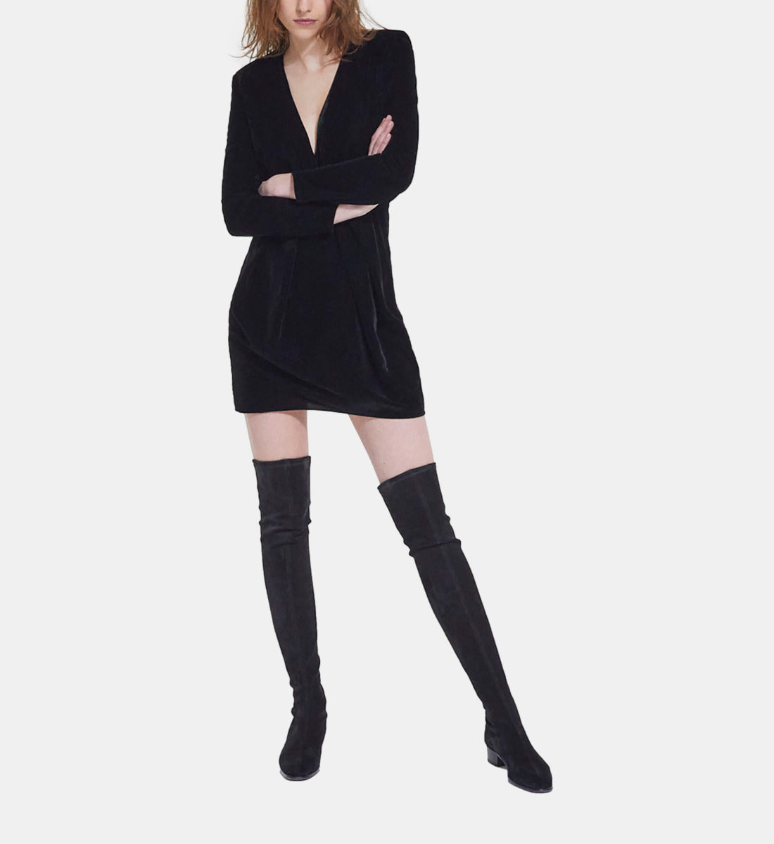 Short Velvet Dress | Women | Black