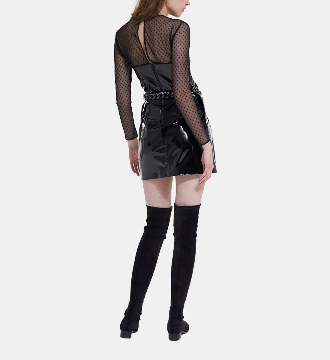 Short Vinyl-Effect Dress | Women | Black