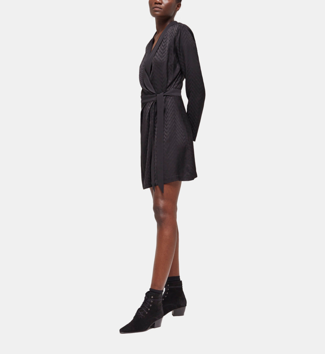 Short Printed Wrap Dress | Women | Black