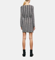 Short Printed Dress | Women | Black x White