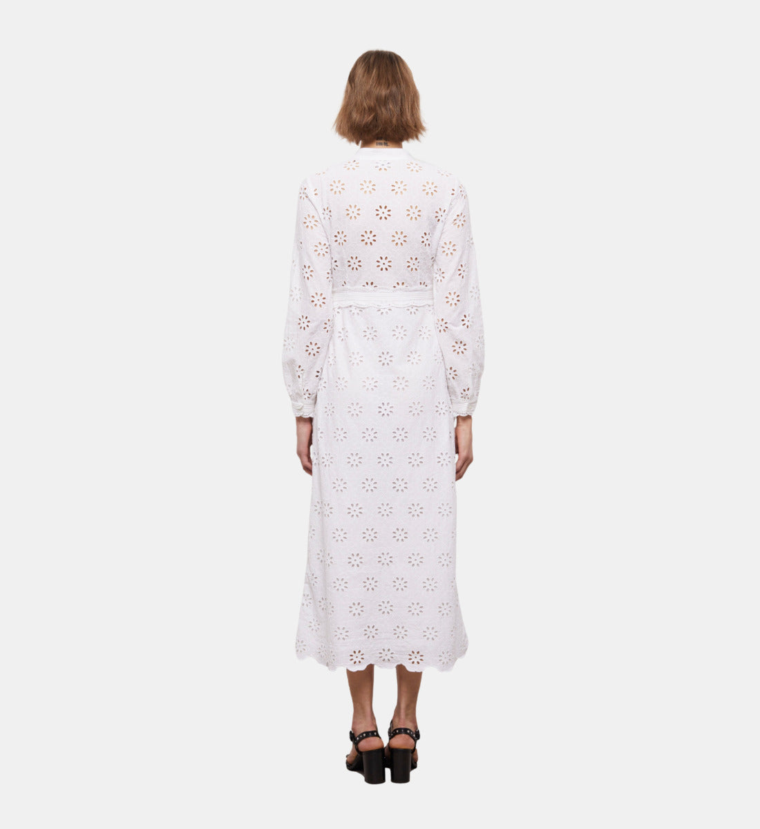 Long Dress With Broderie Anglaise | Women | White