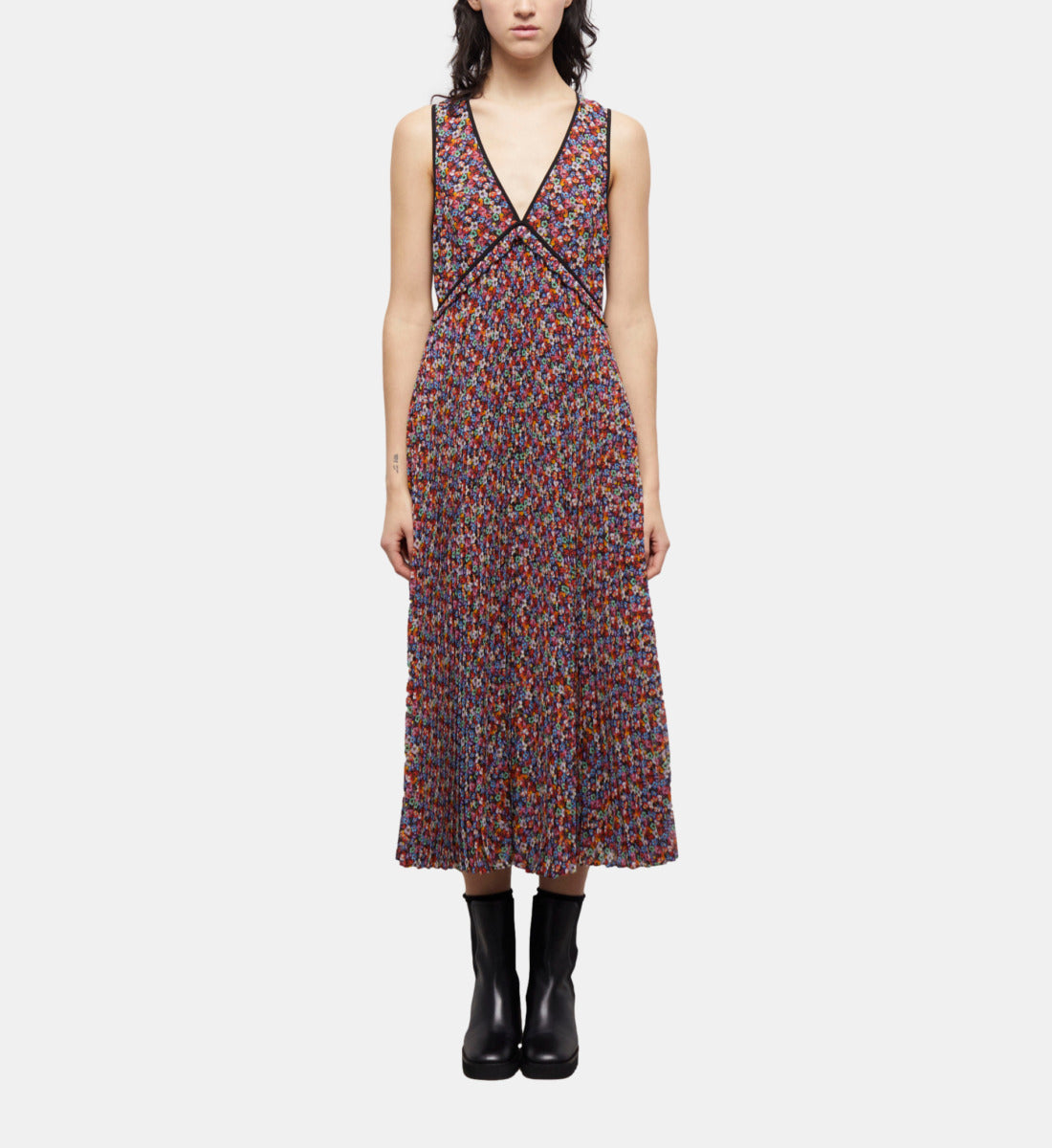 Long Pleated Dress | Women | Multicolorlor