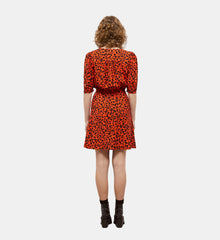 Leopard Print Short Dress | Women | Orange x Black