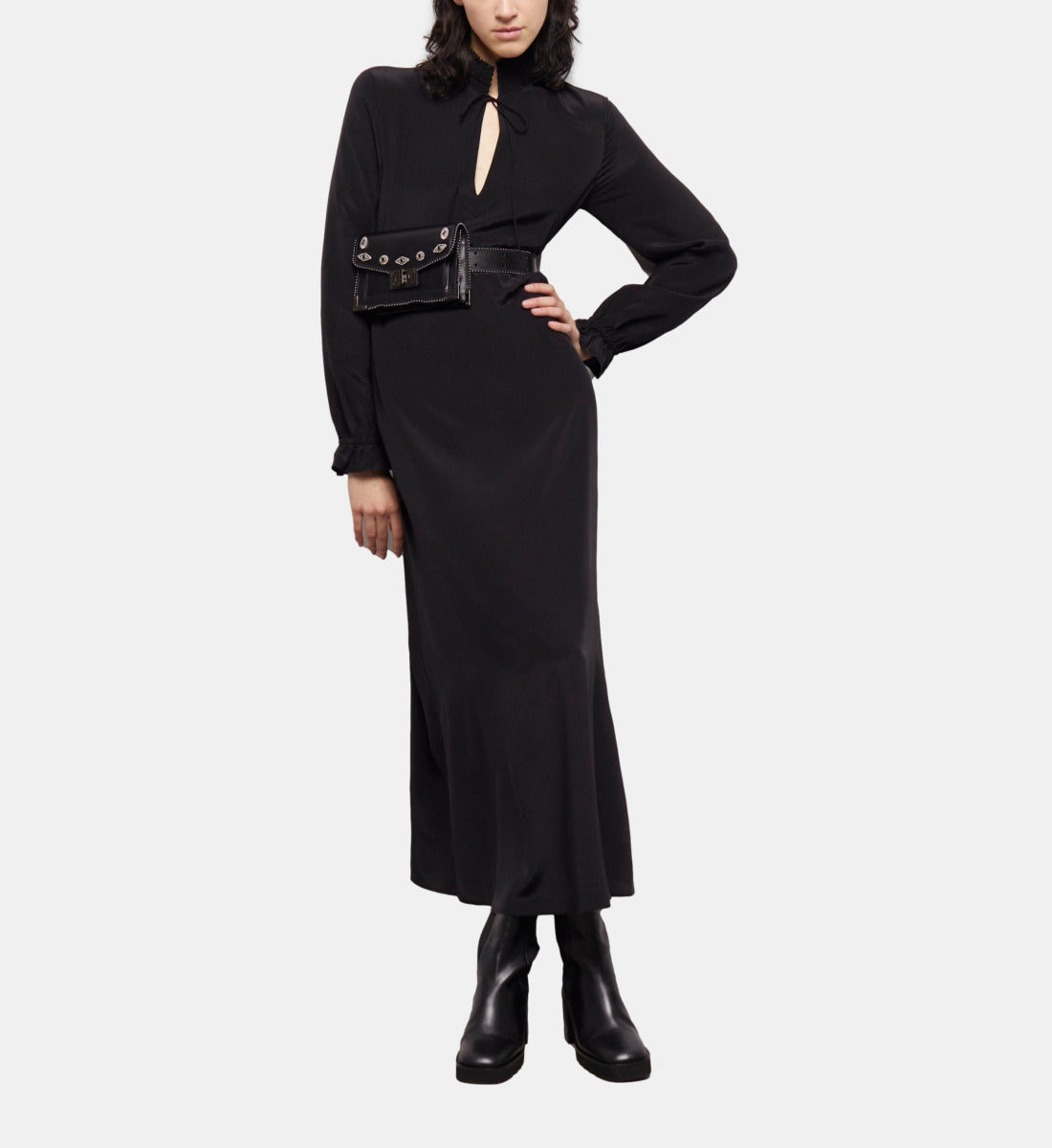 Long Silk Dress | Women | Black