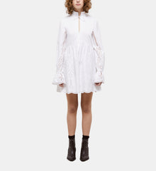 Short Dress With Broderie Anglaise | Women | White