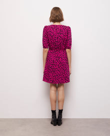 Short Printed Wrap Dress | Women | Pink Black