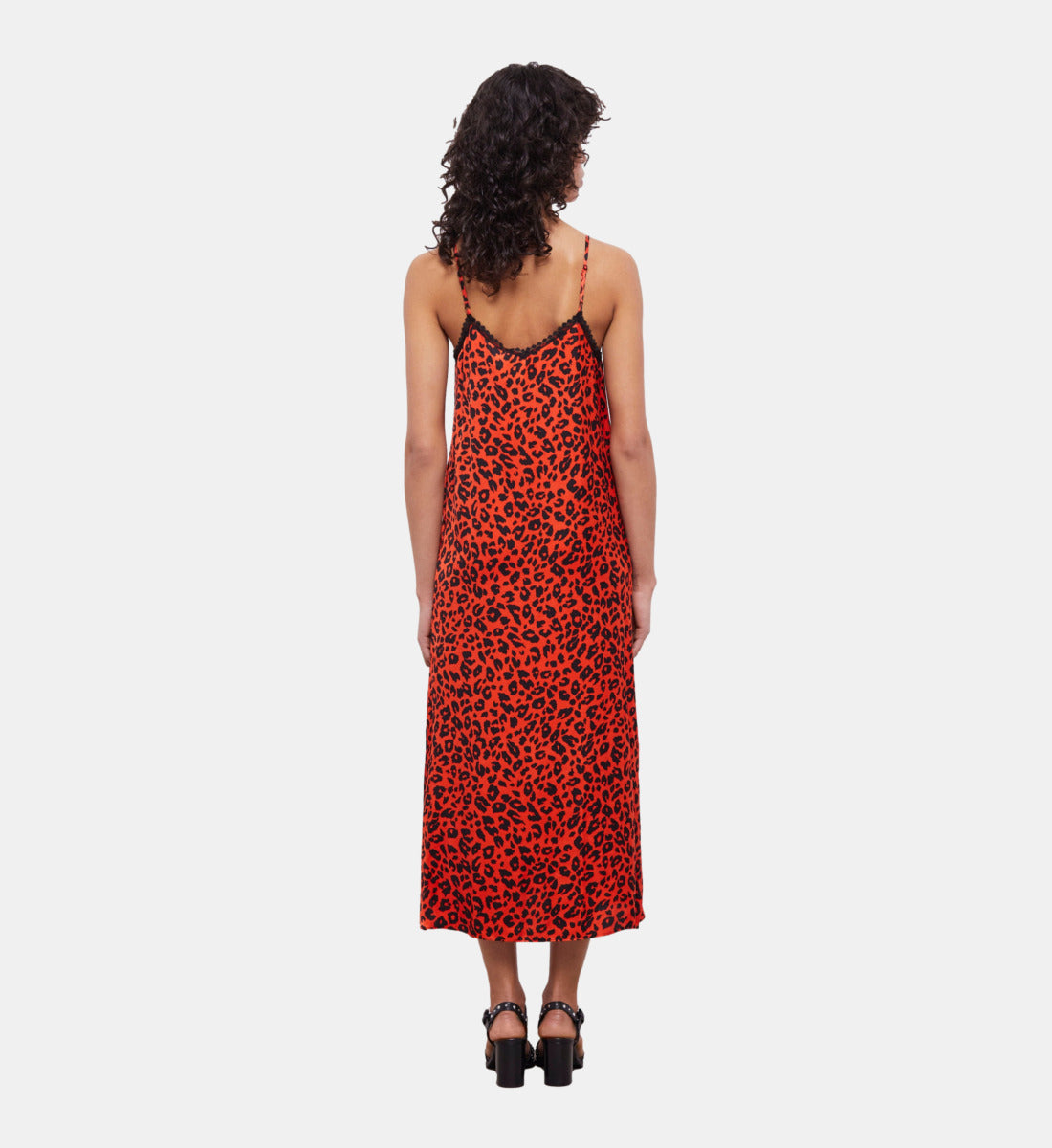 Long Leopard Print Babydoll Dress | Women | Orange x Black