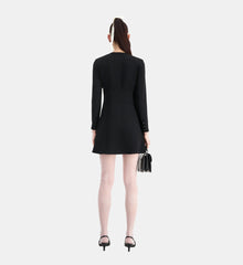 Short Crepe Dress | Women | Black