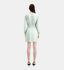 Short Light Green Dress With Shirring | Women | Ocean