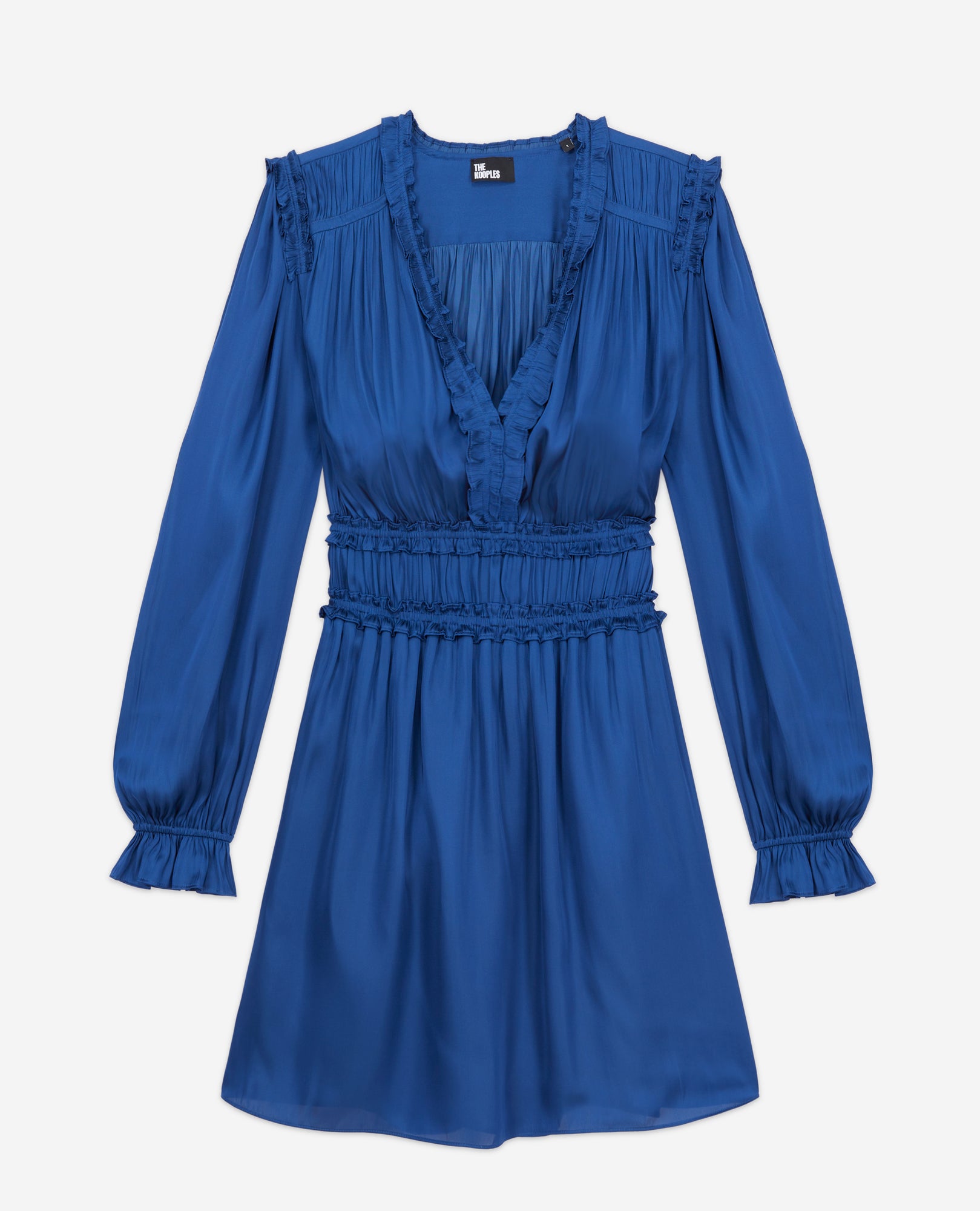 Short Blue Dress With Shirring | Women | Navy