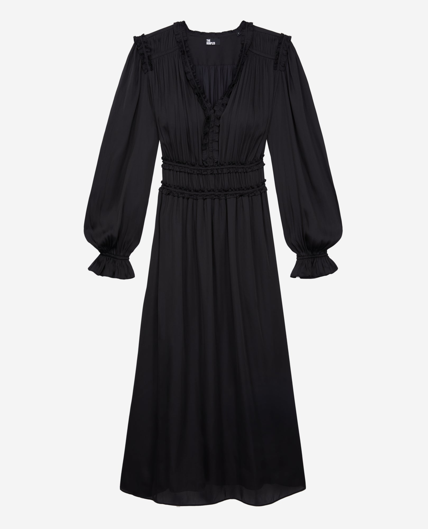 Long Dress With Shirring | Women | Black