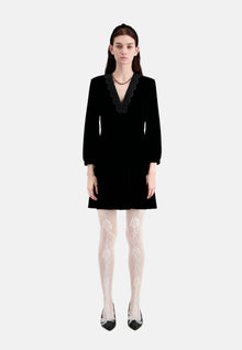 Short Velvet Dress | Women | Black