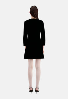 Short Velvet Dress | Women | Black