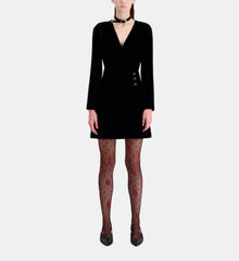 Short Velvet Dress | Women | Black