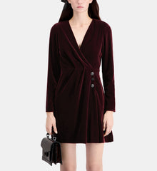 Short Velvet Dress | Women | Burgundy