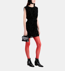 Short Devoré Velvet Dress | Women | Black