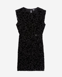 Short Devoré Velvet Dress | Women | Black