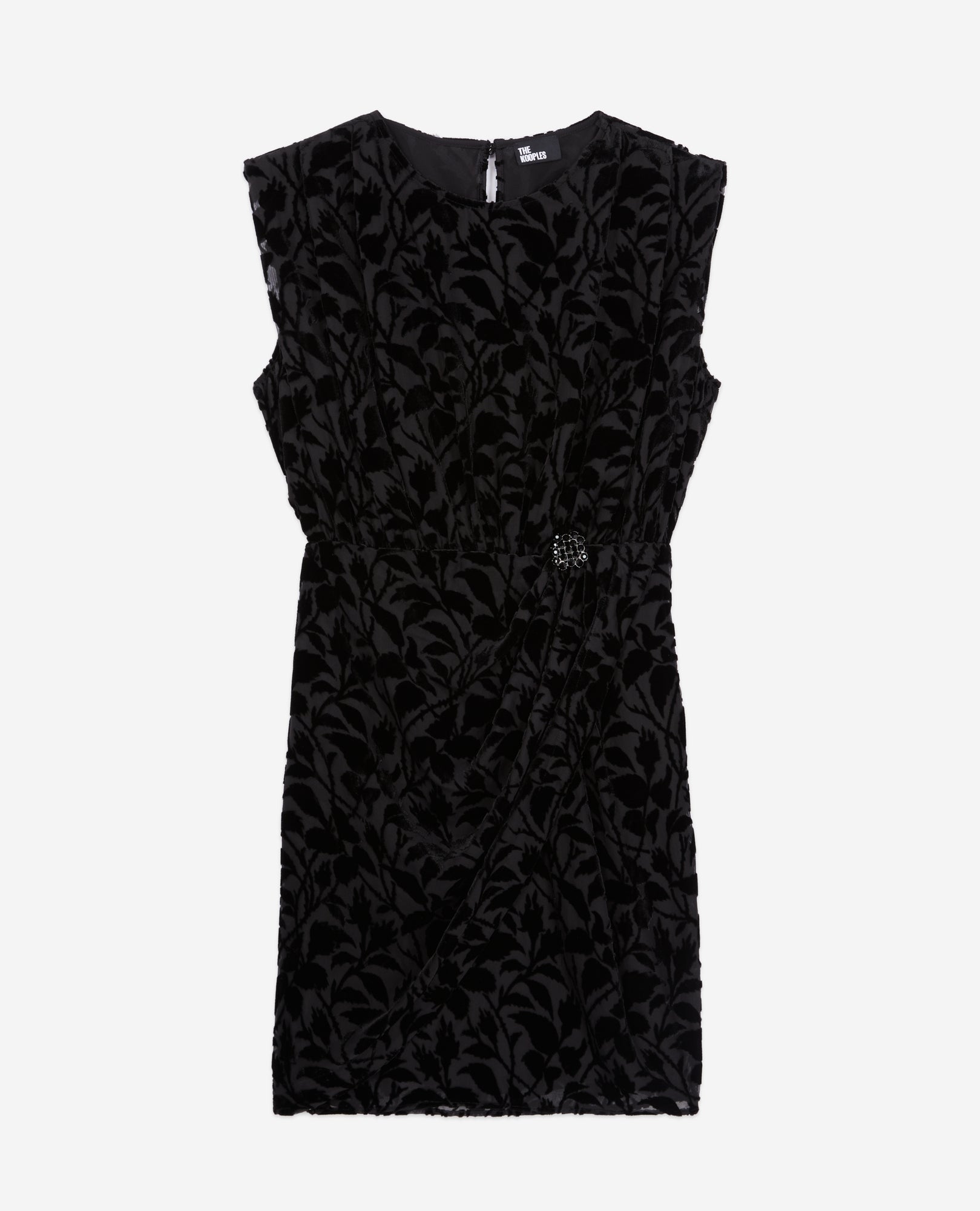 Short Devoré Velvet Dress | Women | Black