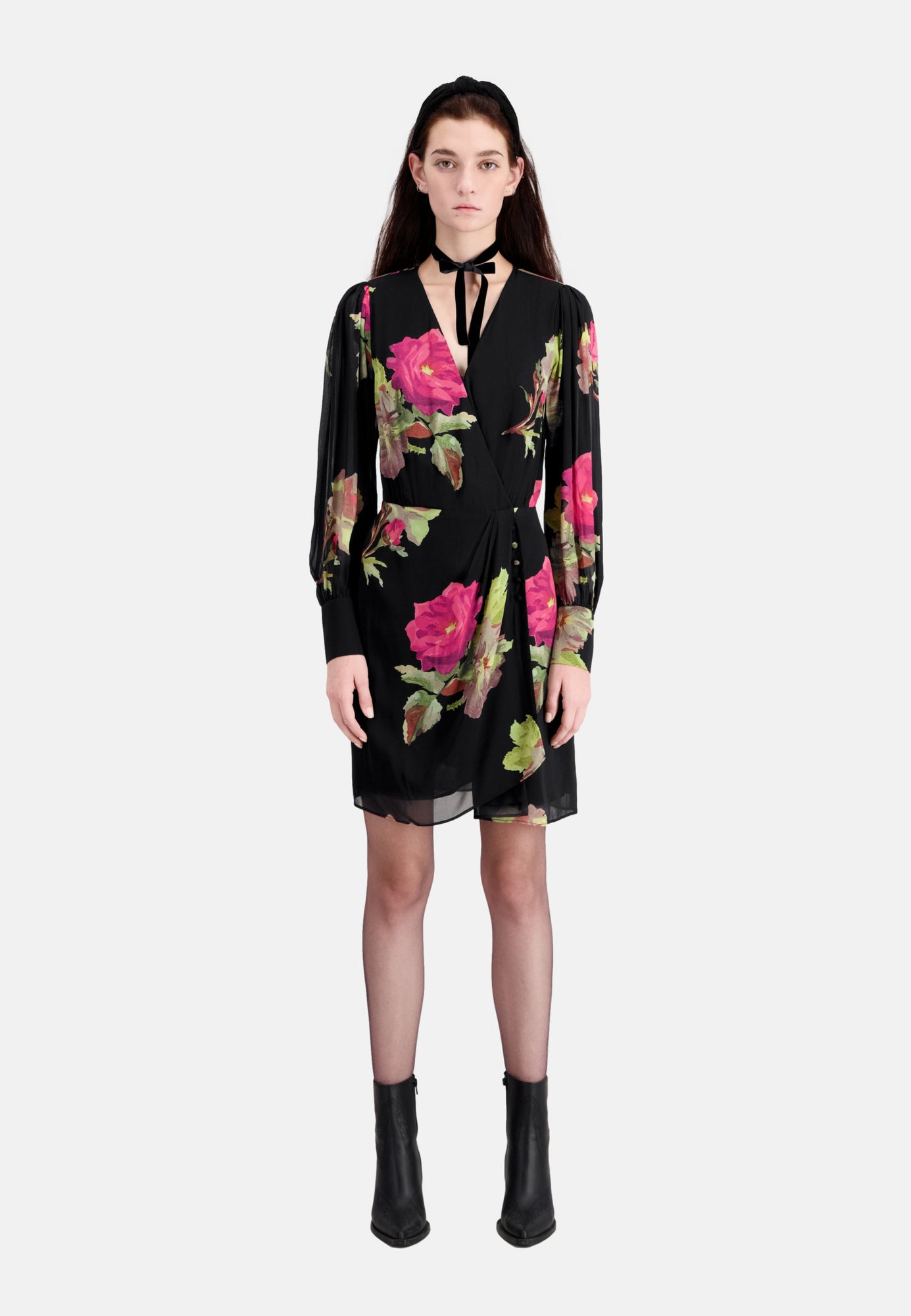 Short Printed Dress | Women | Pink Black