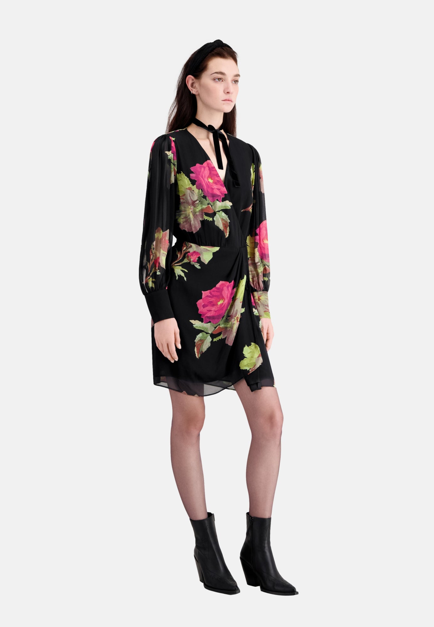 Short Printed Dress | Women | Pink Black