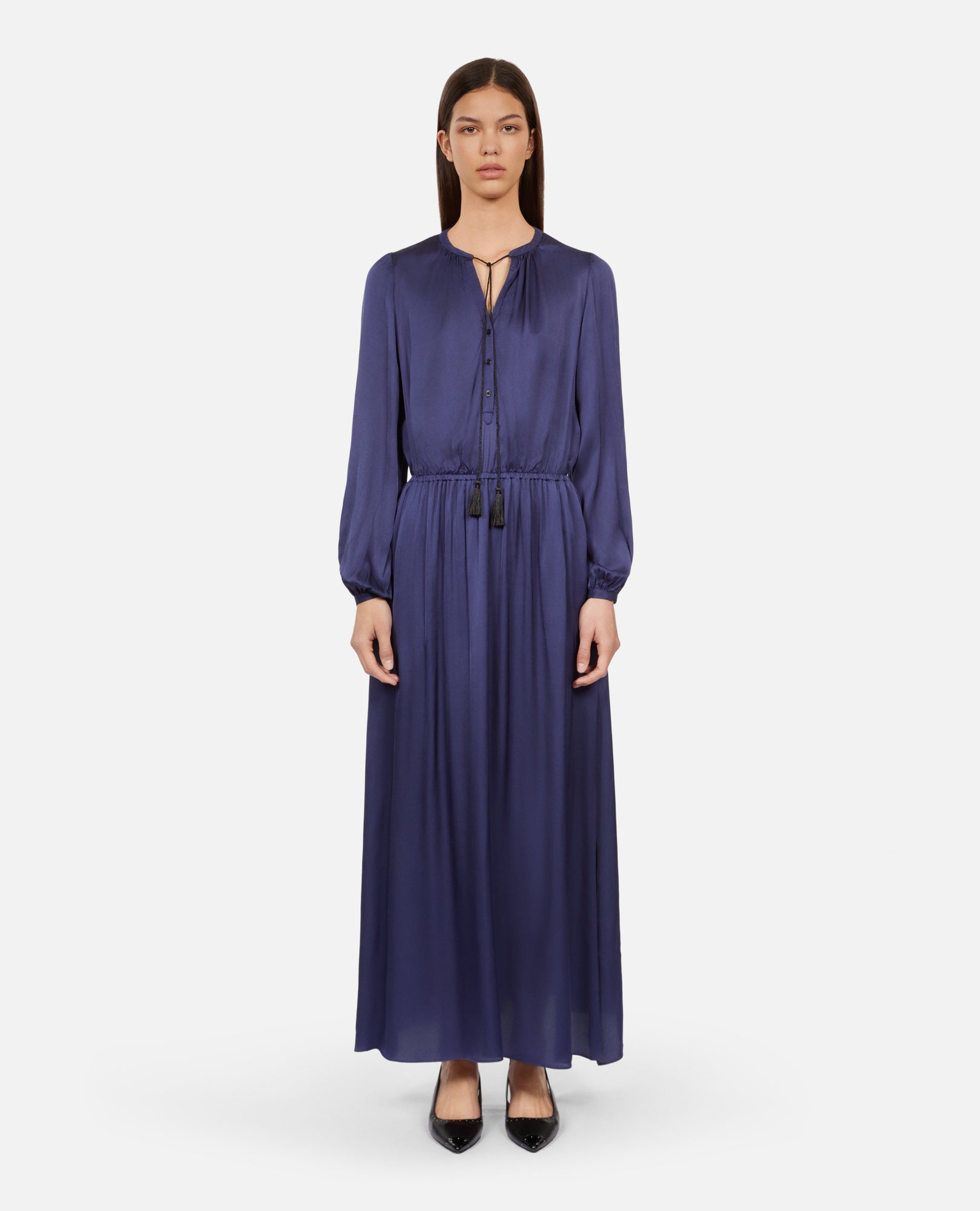 Long Dress With Lacing | Women | Night Blue