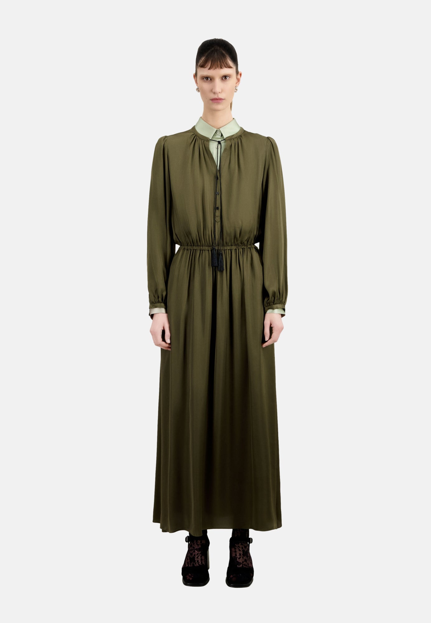 Long Dress With Lacing | Women | Khaki