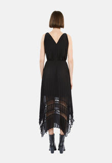 Long Pleated Dress | Women | Black