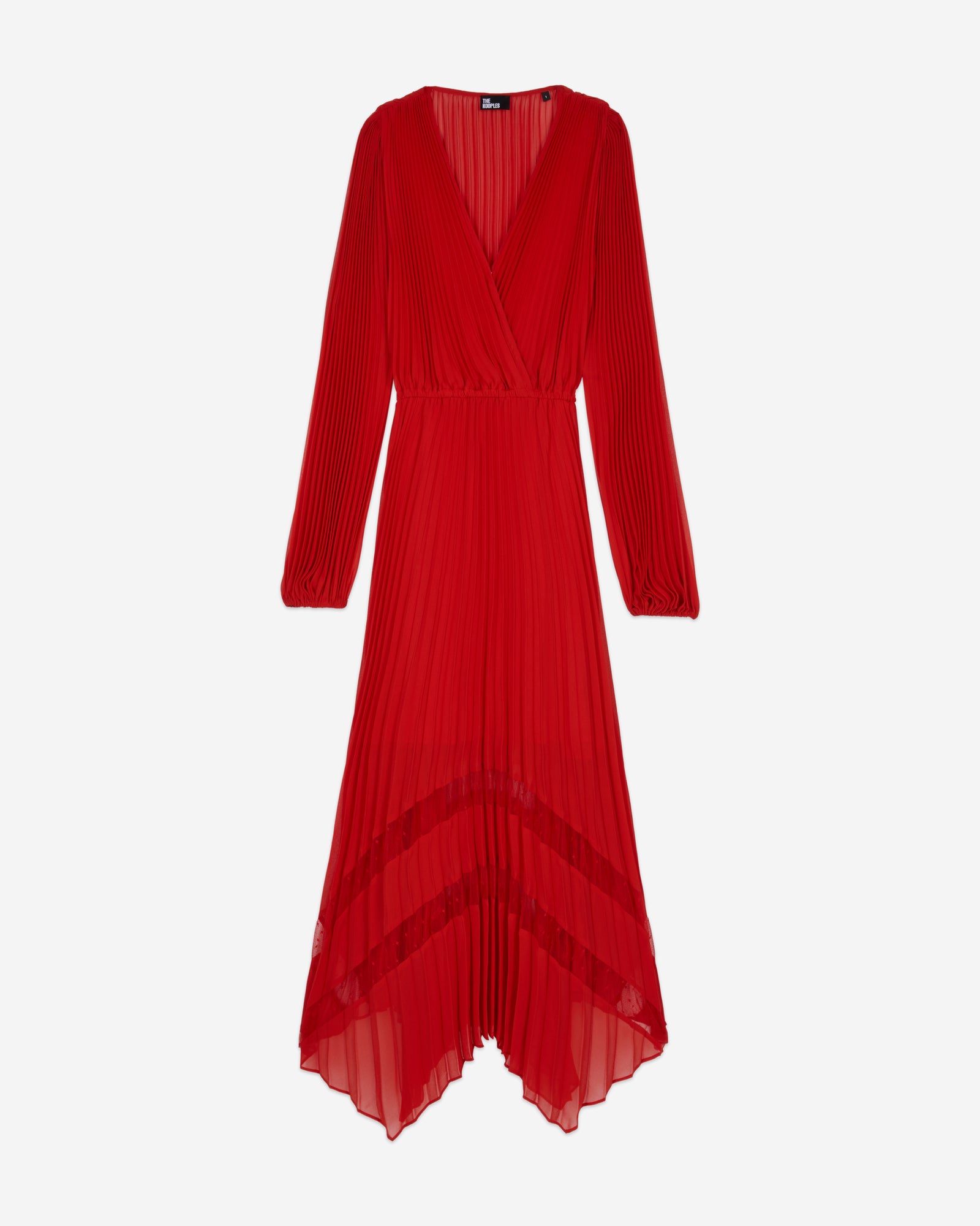 Pleated Long Dress | Women | Red