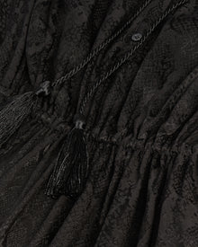 Long Snakeskin Jacquard Dress | Women | Black