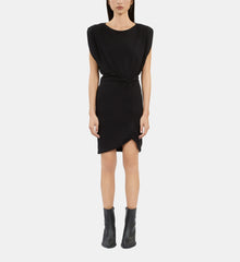 Short Dress With Shirring | Women | Black