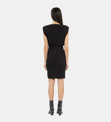 Short Dress With Shirring | Women | Black