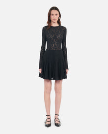 Short Lace Skater Dress | Women | Black